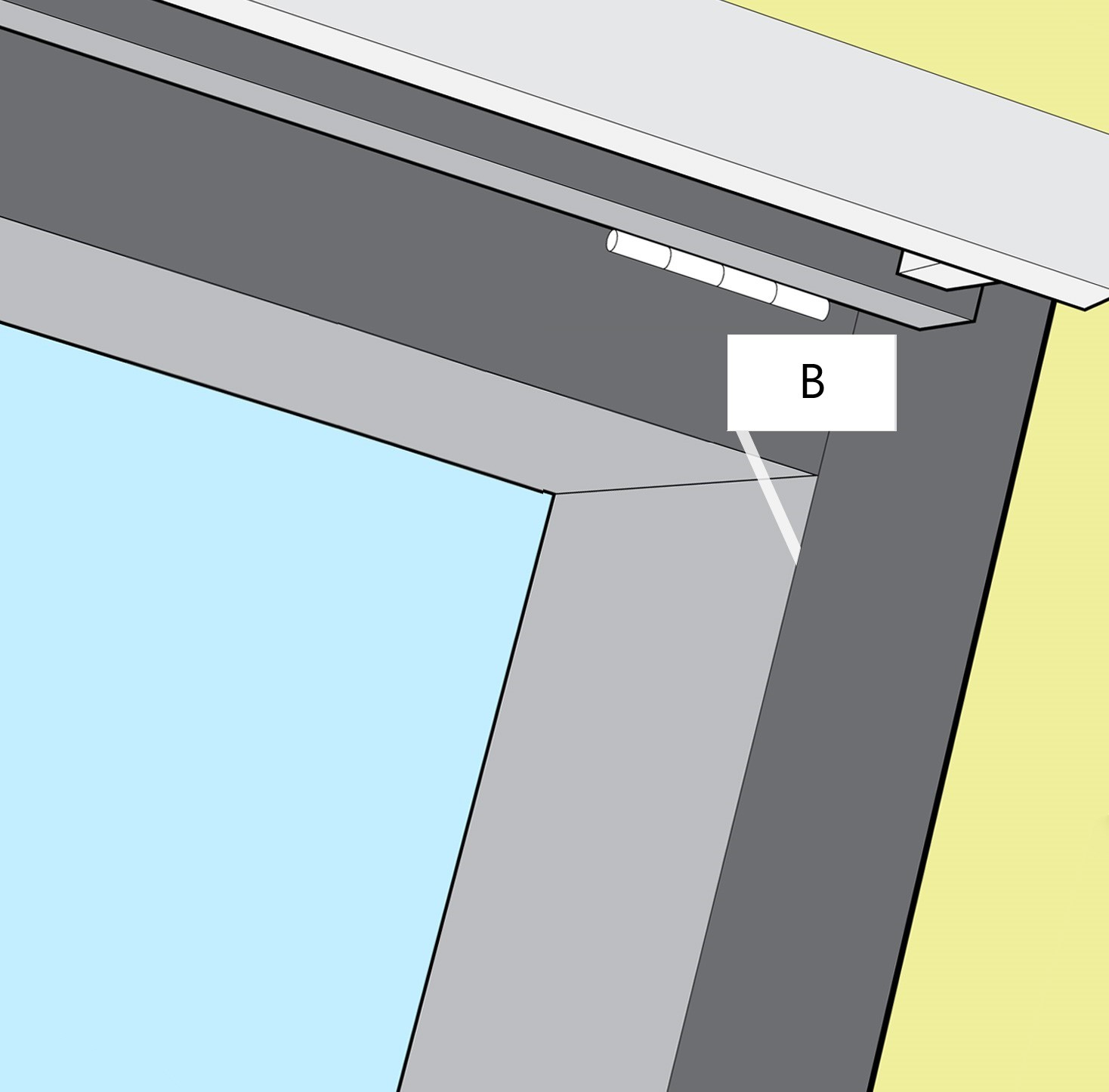 Okno brez vrzeli v senci