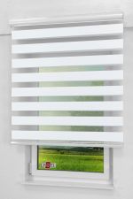 Lysel - Qualitätsdoppelrollo mit Blende abdunkelnd weißgrau
