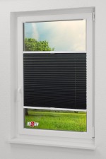 Lysel - Qualitätsplissee Crush Tageslicht graphitschwarz