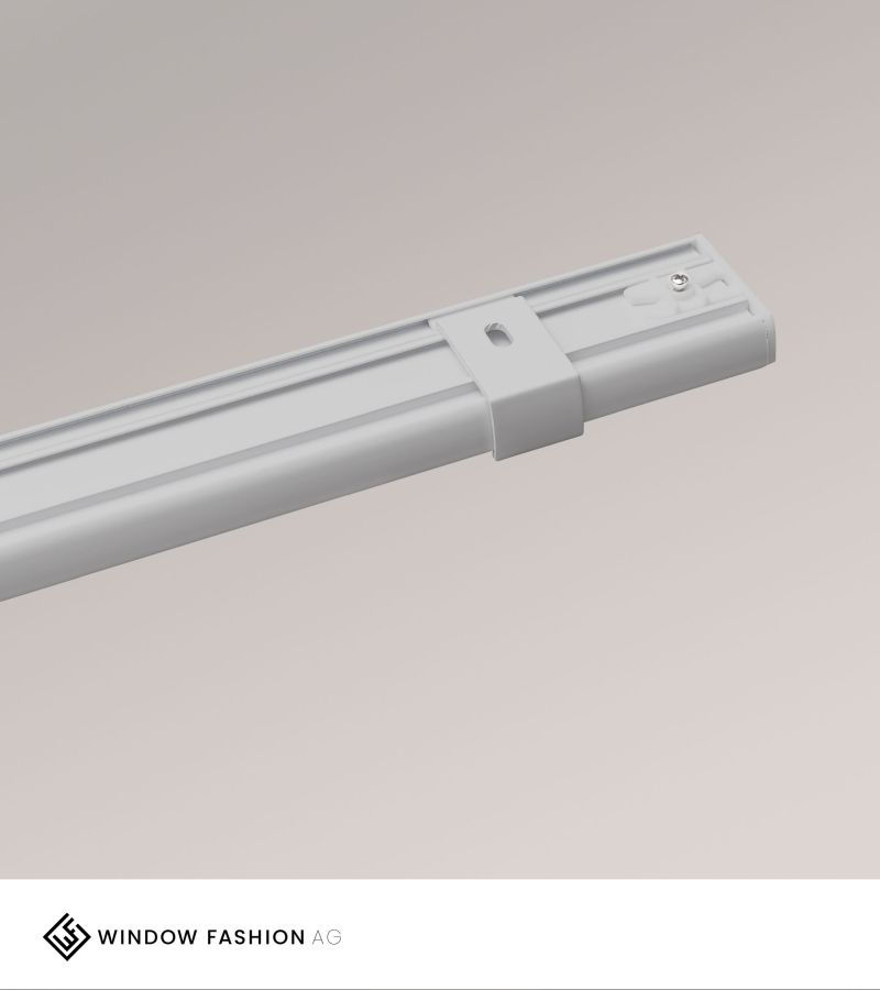 SET Vorhangschiene 115cm mit 2 Innenläufen für Deckenmontage in Grau