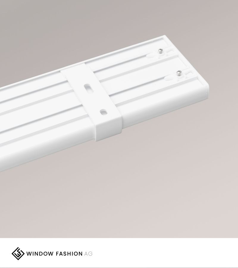 SET Vorhangschiene 115cm mit 5 Innenläufen für Deckenmontage in Weiß