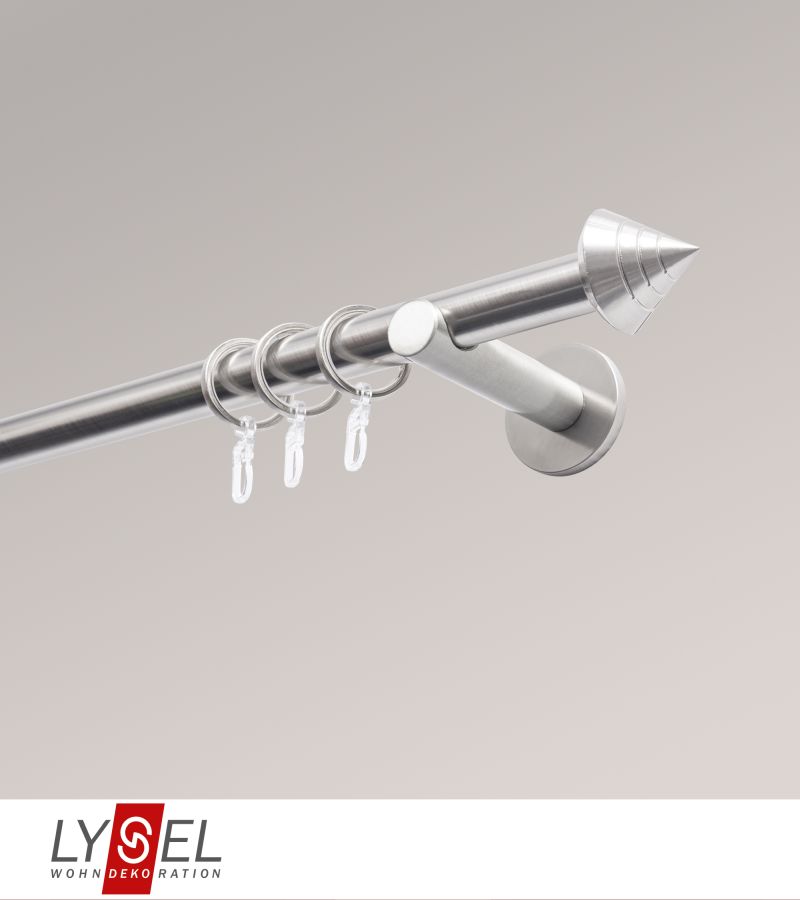 Lysel - SET Topaz 2-Lauf Doppelträger offen 640cm Innenlauf mit Endstücke Kappe in Edelstahl-Optik