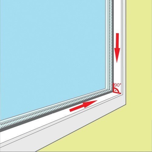 Ravna letev za zasteklitev