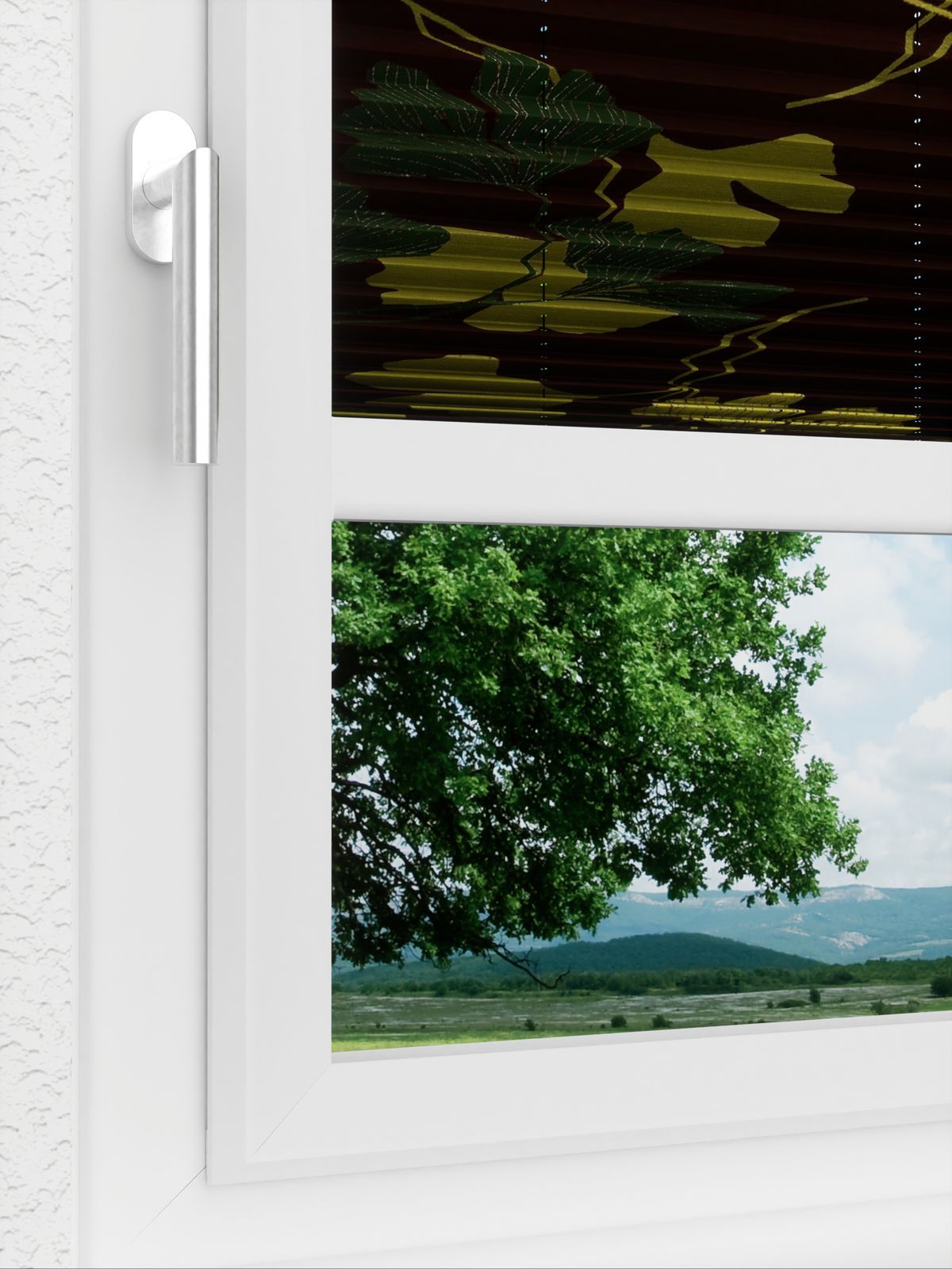 Detailansicht LYSEL HOME Plissee 428A Ginkgos Midnight