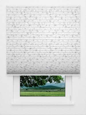 Plissee Flower Dark 4619.1618 Fensteransicht