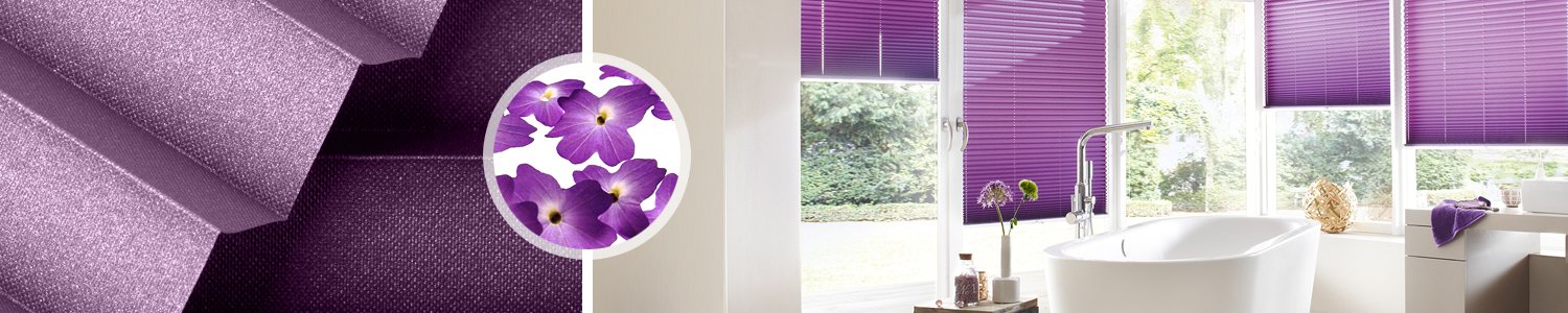 Vijolične nagubane žaluzije po meri